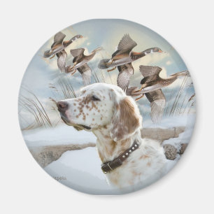 English Setter Hunts Magnet