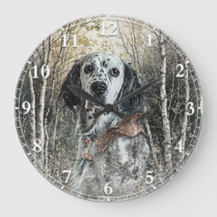 English Setter Large Clock