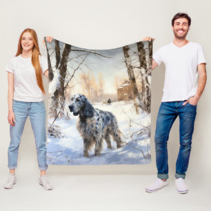 English Setter Let It Snow Christmas Fleece Blanket