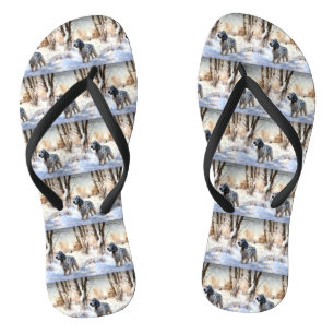 English Setter Let It Snow Christmas Jandals