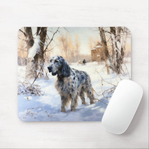 English Setter Let It Snow Christmas Mouse Pad