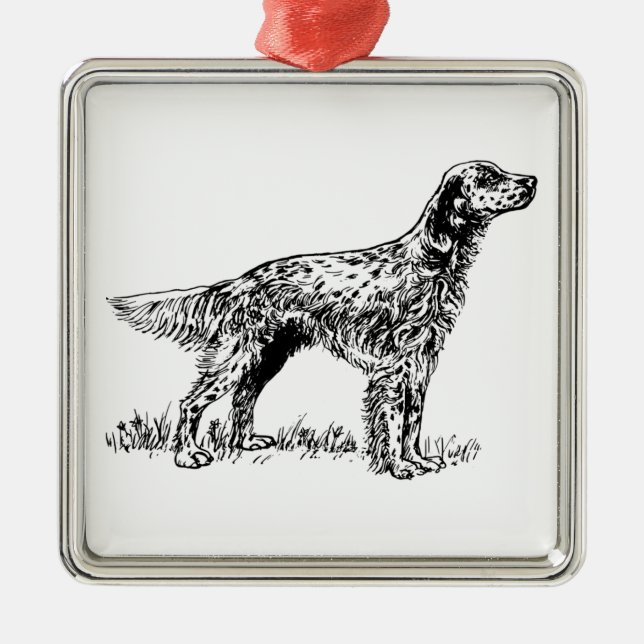 english setter metal tree decoration (Front)
