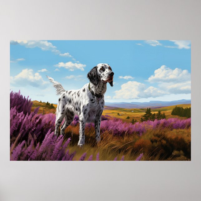 English Setter on the moor Poster (Front)
