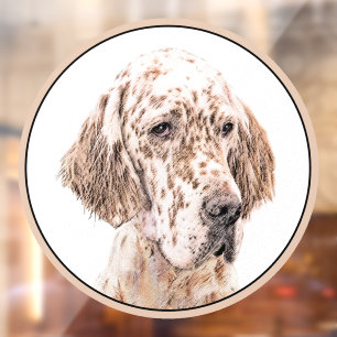 English Setter Orange Belton Painting Dog Art