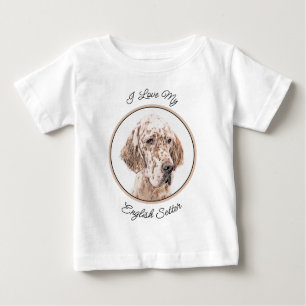 English Setter Orange Belton Painting Dog Art Baby T-Shirt