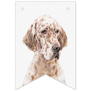 English Setter Orange Belton Painting Dog Art Bunting