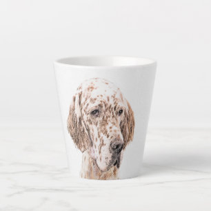 English Setter Orange Belton Painting Dog Art Latte Mug