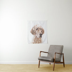 English Setter Orange Belton Painting Dog Art Tapestry