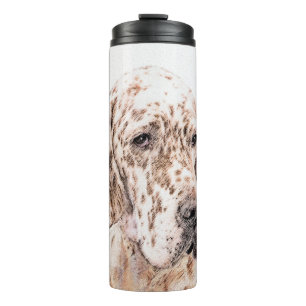 English Setter Orange Belton Painting Dog Art Thermal Tumbler