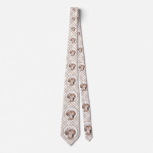 English Setter Orange Belton Painting Dog Art Tie
