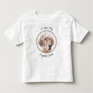 English Setter Orange Belton Painting Dog Art Toddler T-Shirt
