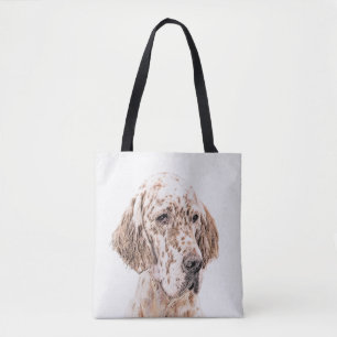 English Setter Orange Belton Painting Dog Art Tote Bag