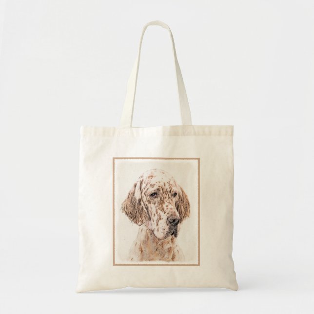 English Setter Orange Belton Painting Dog Art Tote Bag (Front)
