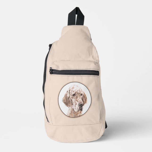 English Setter Orange Belton Painting Pet Dog Art Sling Bag (Front)