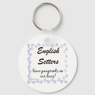 English Setter Pawprints Keychain
