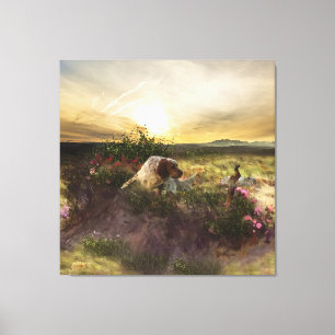 English Setter , Pheasant hunting  Canvas Print