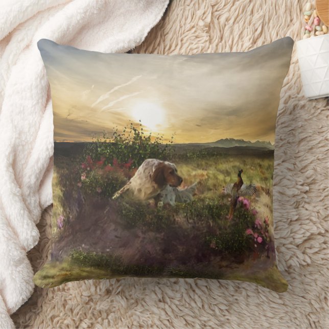 English Setter , Pheasant hunting  Cushion (Blanket)