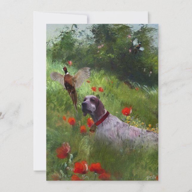 English Setter , Pheasant hunting  Invitation (Front)