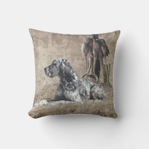 English Setter , Pheasant Hunting Tapestry Poster Cushion
