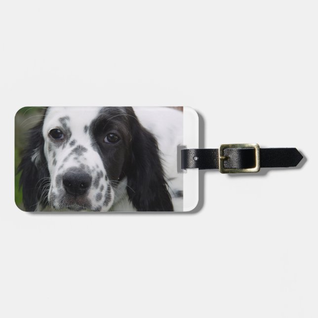 english setter.png luggage tag (Front Horizontal)