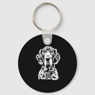 English Setter Portrait Minimalist Apparel Key Ring