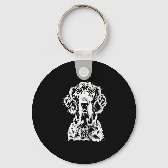 English Setter Portrait  Minimalist Apparel Key Ring (Front)