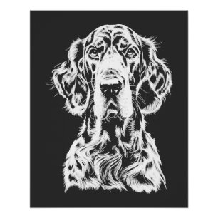 English Setter Portrait  Minimalist Apparel Poster