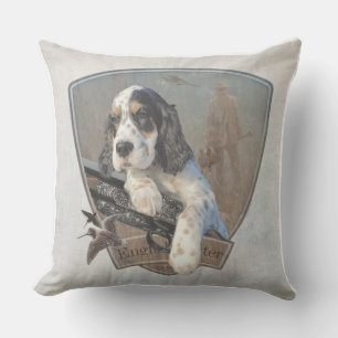 English Setter puppy with a classic shotgun Cushion