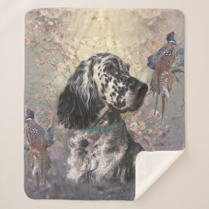 English Setter  Sherpa Blanket