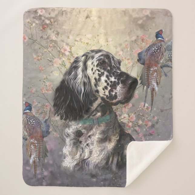 English Setter  Sherpa Blanket (Front)