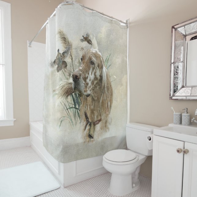 English Setter Shower Curtain (In Situ)