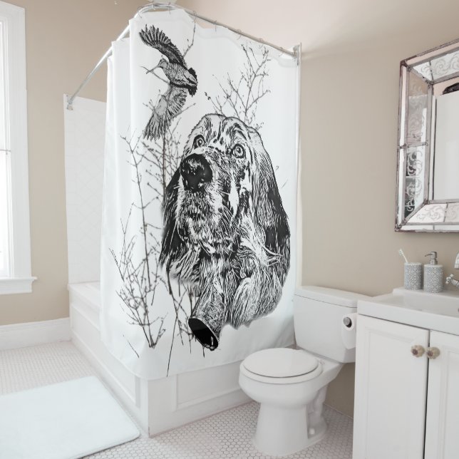 English Setter Shower Curtain (In Situ)