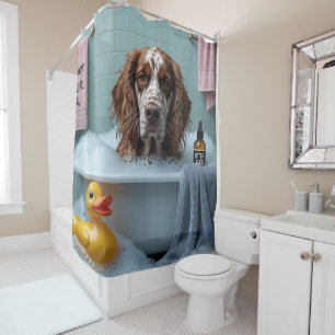 English Setter Sloppy Sleepy Cute Funny Shower Curtain