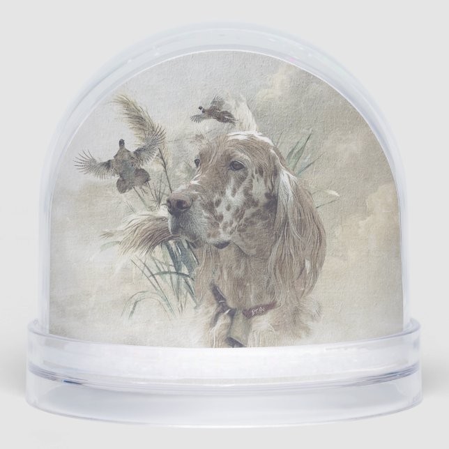 English Setter Snowglobe (Front)