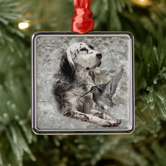 English Setter  T-Shirt Trucker Hat Button Keychai Metal Tree Decoration (Tree)
