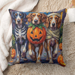 English Setter Trick-or-Treating Halloween Costume Cushion
