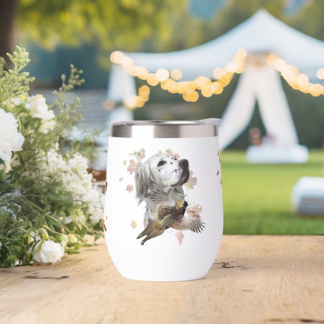 English setter with pheasants, art      (Wedding)