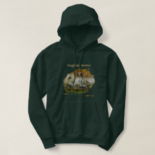 English setter with pheasants, art     hoodie