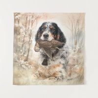 English Setter, Woodcock Hunting ,Dog Art