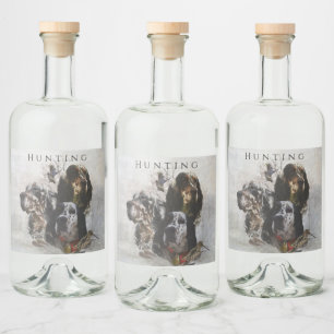 English Setter , woodcock hunting Liquor Bottle Label