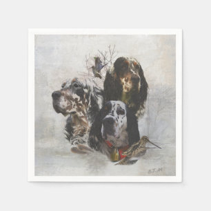 English Setter , woodcock hunting  Napkin