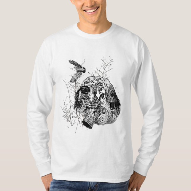 English Setter , Woodcock hunting T-Shirt (Front)