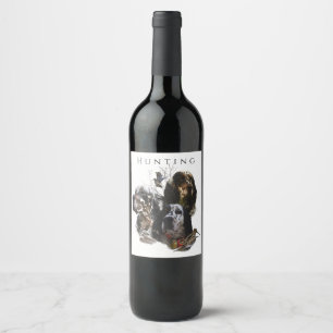 English Setter , woodcock hunting Wine Label