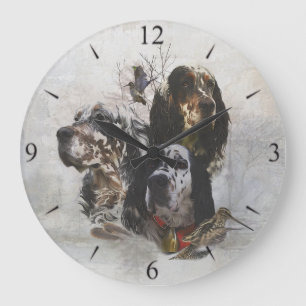 English Setters Large Clock