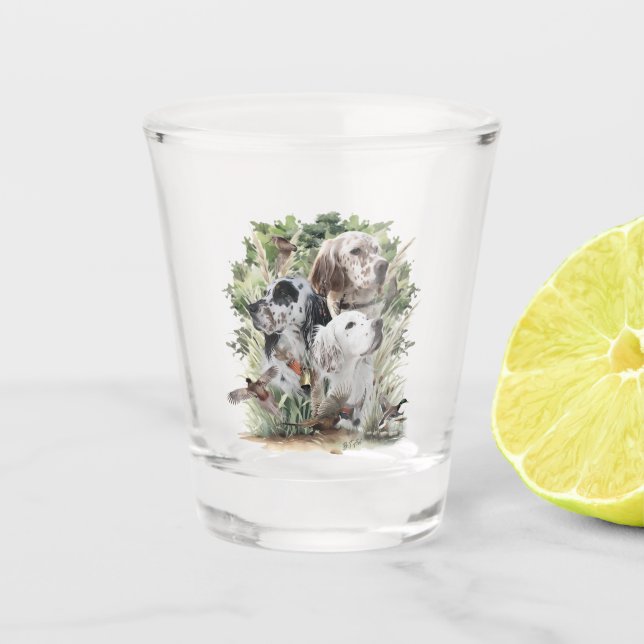English Setters  Shot Glass (Front)
