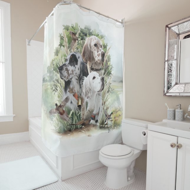 English Setters  Shower Curtain (In Situ)