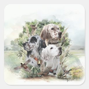 English Setters Square Sticker
