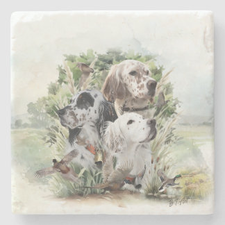 English Setters Stone Coaster