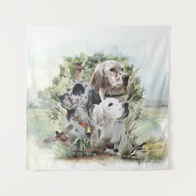 English Setters  Tapestry (Front)