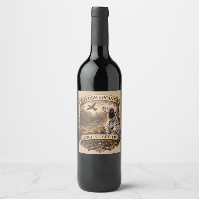 English Setters Wine Label (Front)